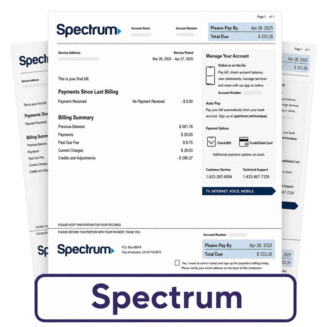 Sample Spectrum bill